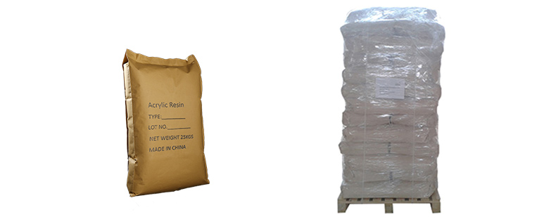 Thermoplastic solid acrylic resin powder package
