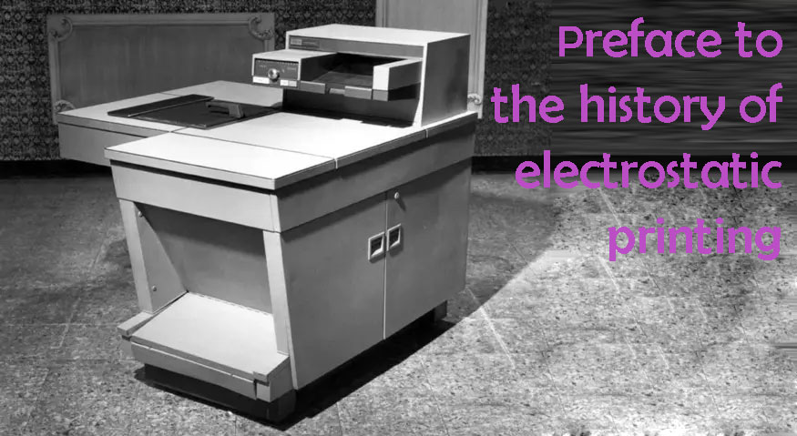 prefacio a la historia de la impresión electrostática